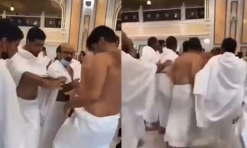 بالفيديو.. شجار بالأيدي بين معتمرين داخل المسجد الحرام
